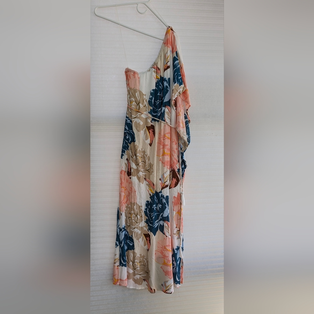 Cato Floral Print Flowy Tie Waist Maxi Medium - Picture 2 of 5